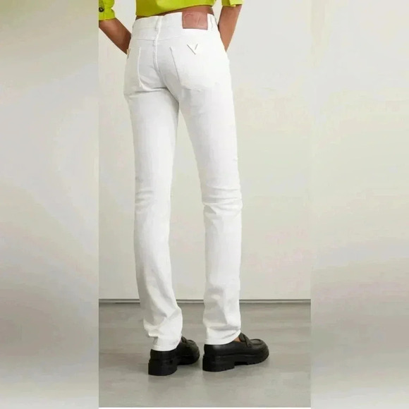 NWT Valentino White Jeans Womens Denim Embellished Large V Logo Size 30 - Picture 2 of 15